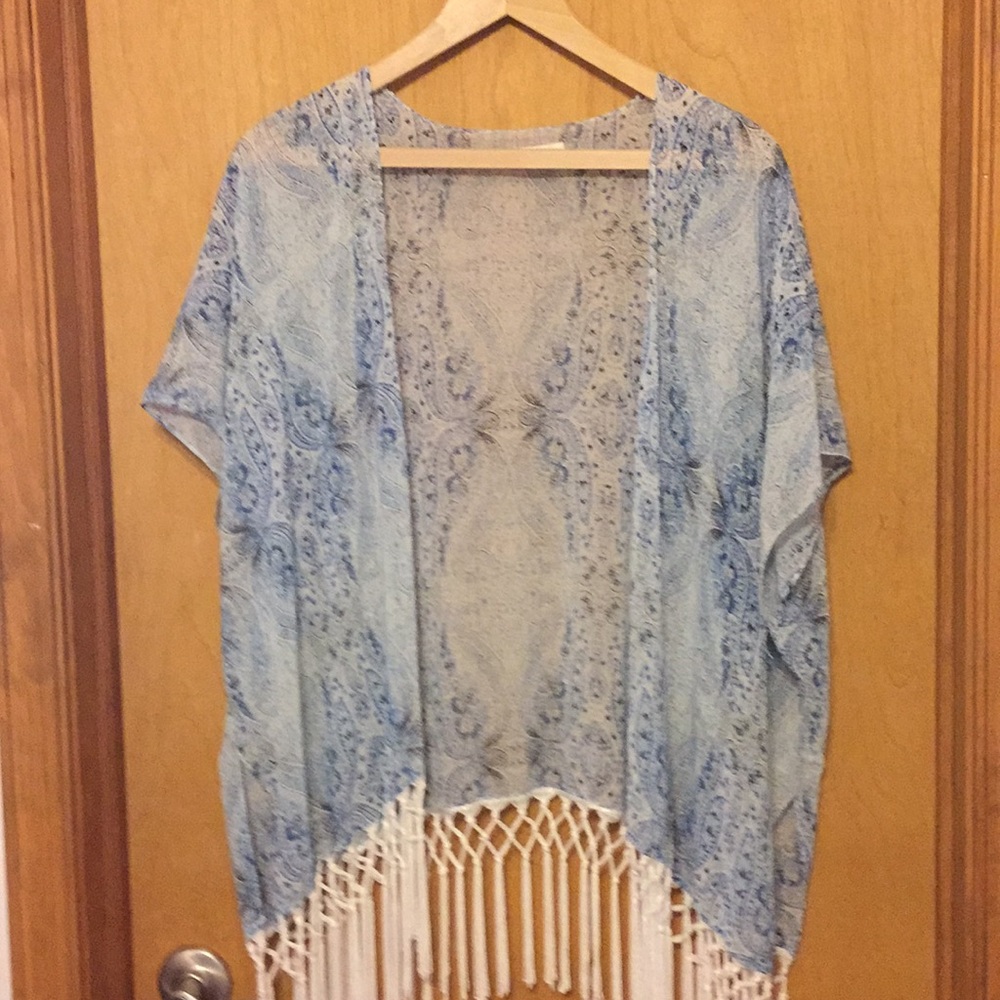Blue /White Print Os Open Top